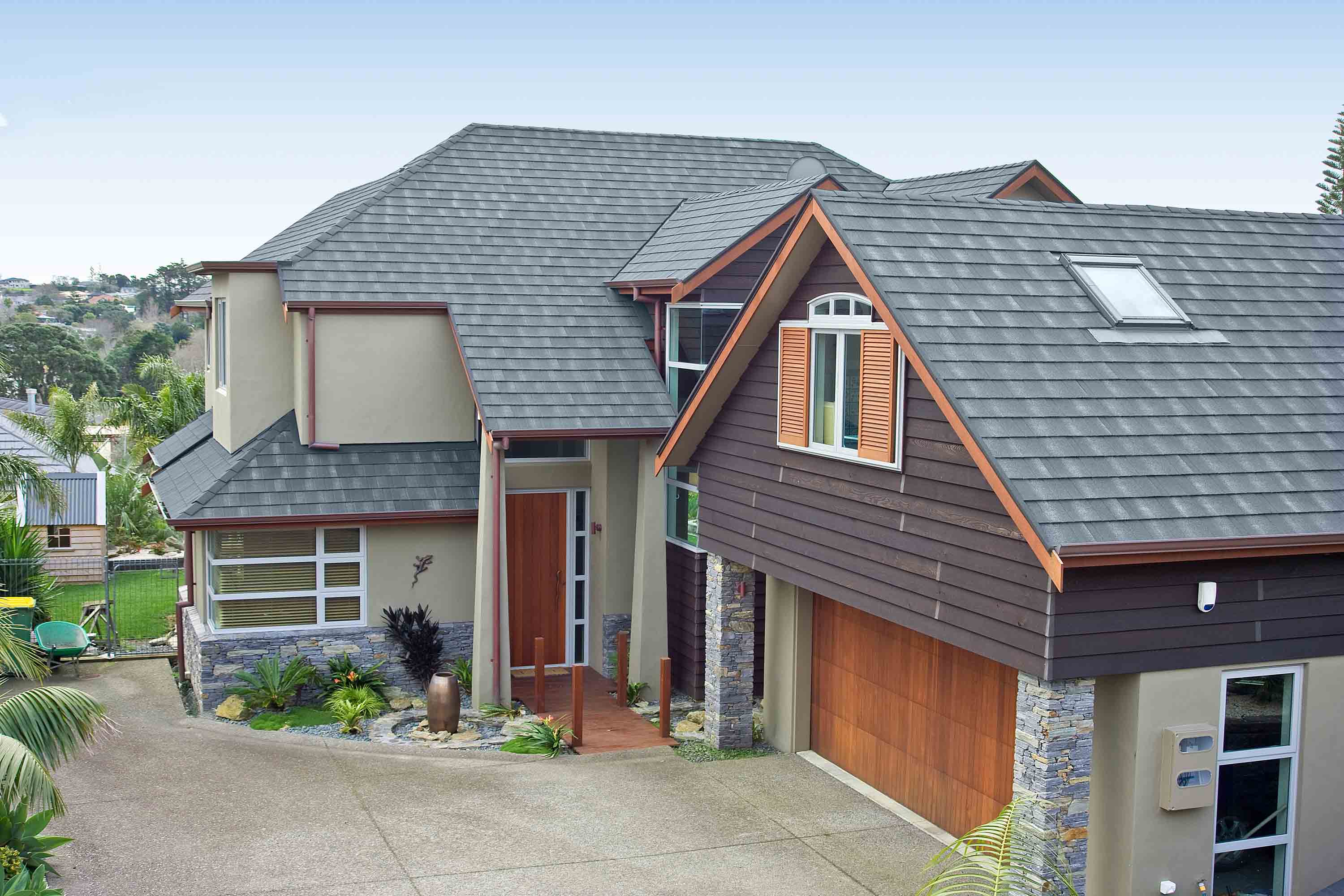 Large home with CF Slate metal roof. Including a skylight.