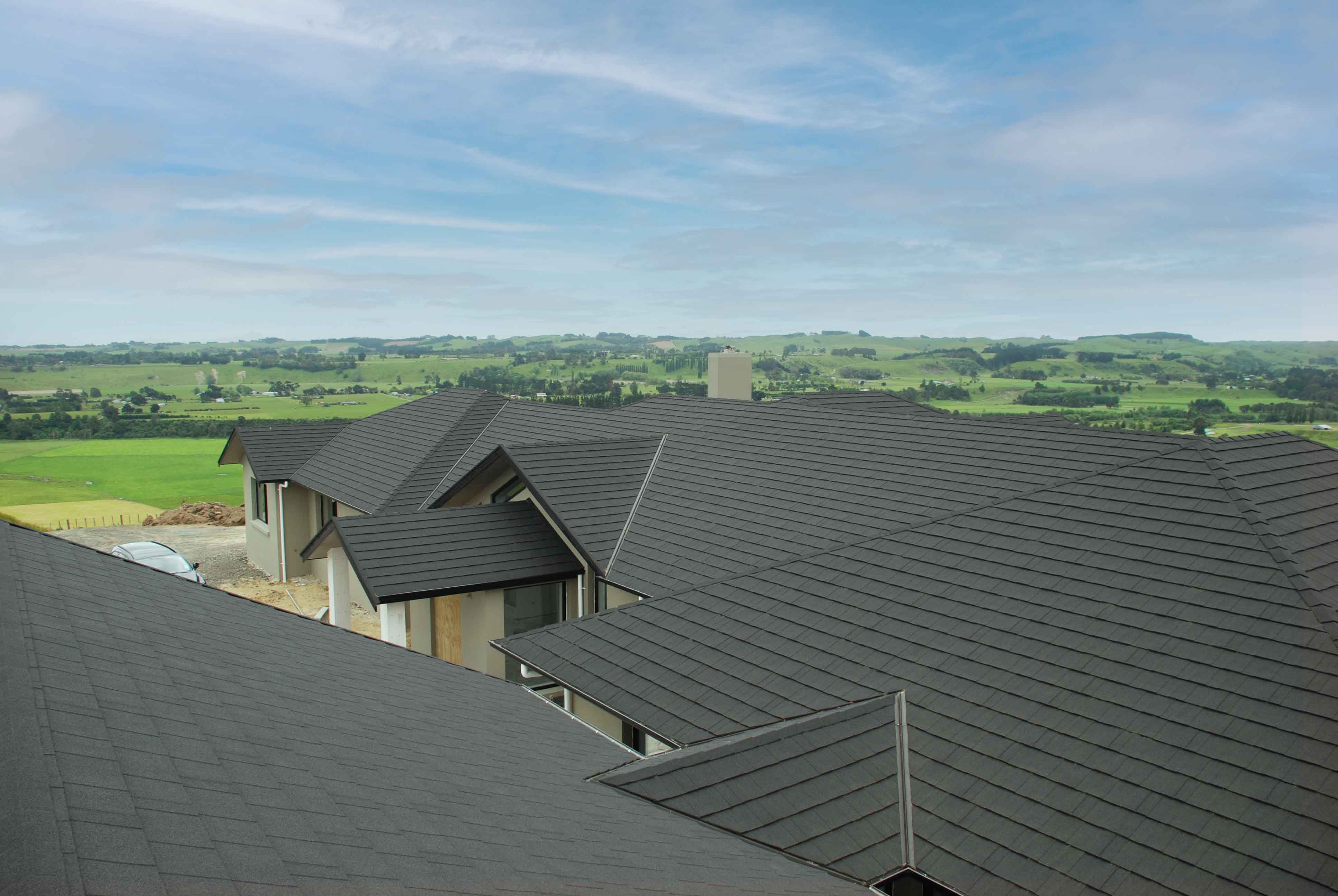 CF Slate Charcoal steel roof in a rural setting