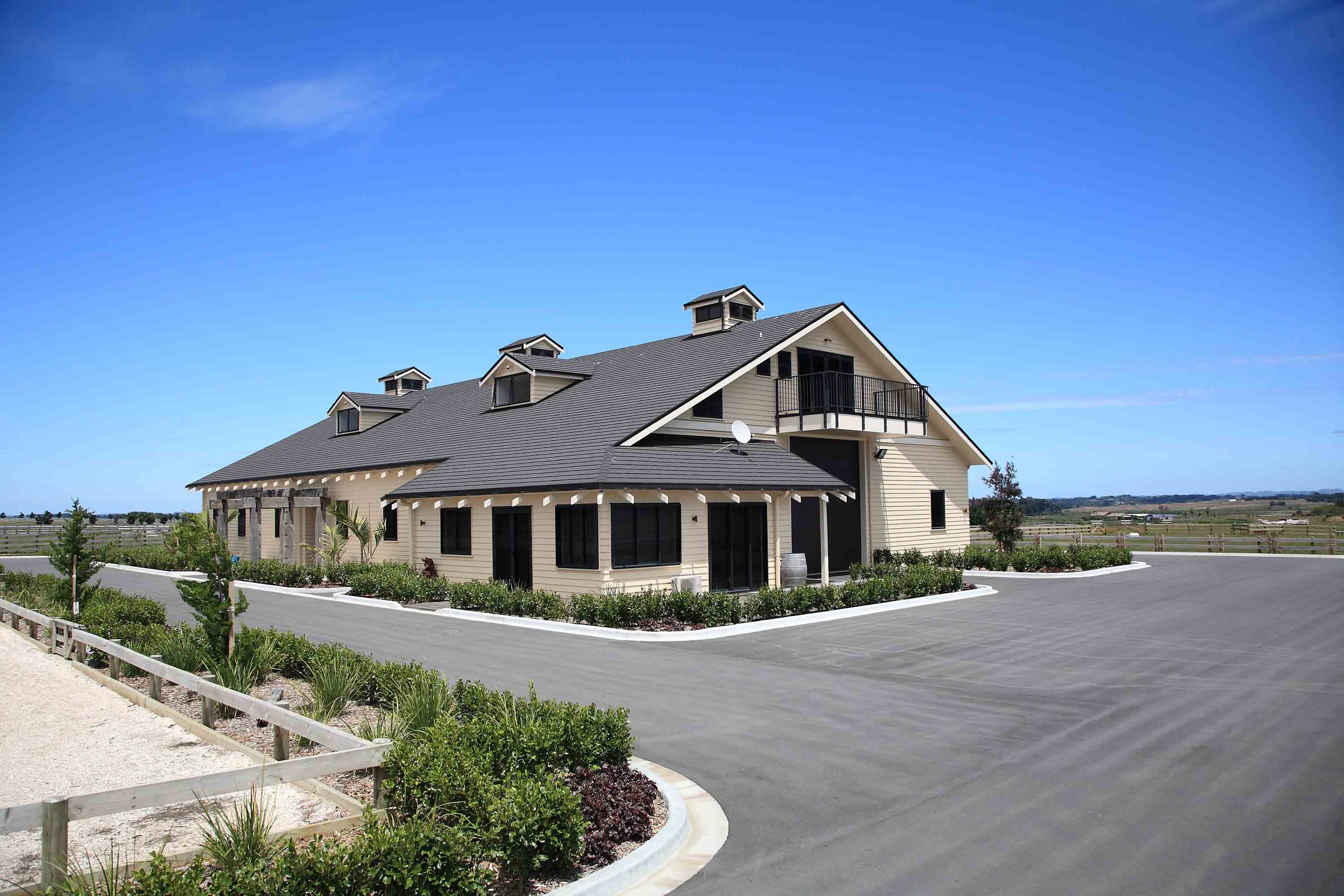 House and stables roofed with CF Slate metal roofing.